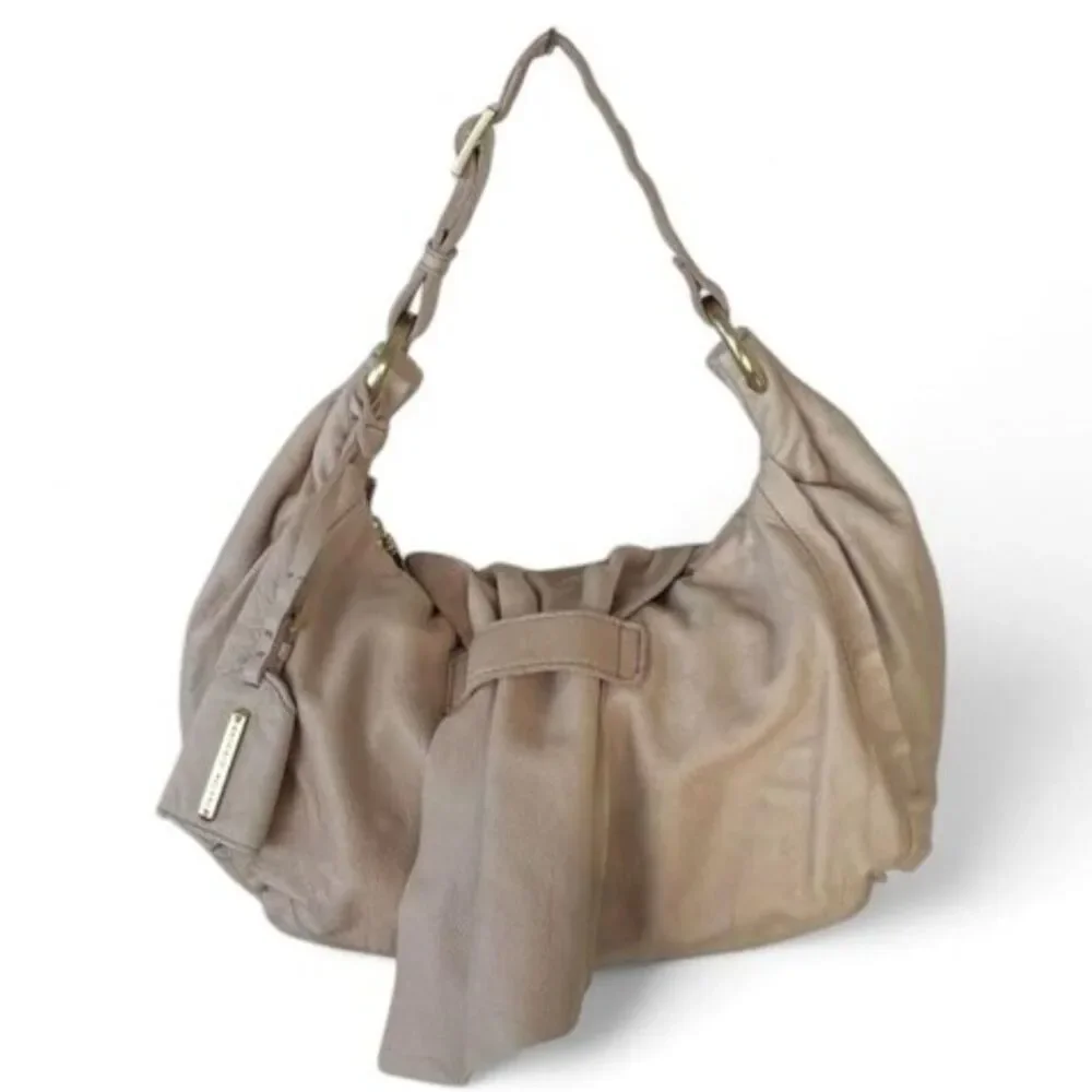 Antonio Melani Light Pink Leather Hobo Shoulder Bag Y2K New